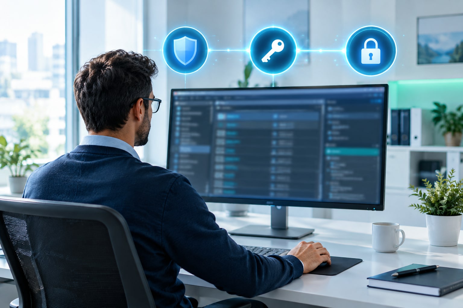 Administrateur configurant les enregistrements SPF, DKIM et DMARC dans la zone DNS d'un domaine professionnel